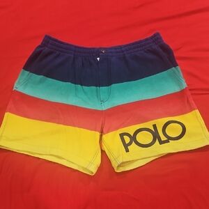 Colorful Striped Polo Shorts